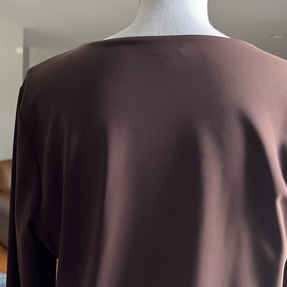 Express bodysuit body contour crew neck long sleeve dark brown extra large - Picture 4 of 8